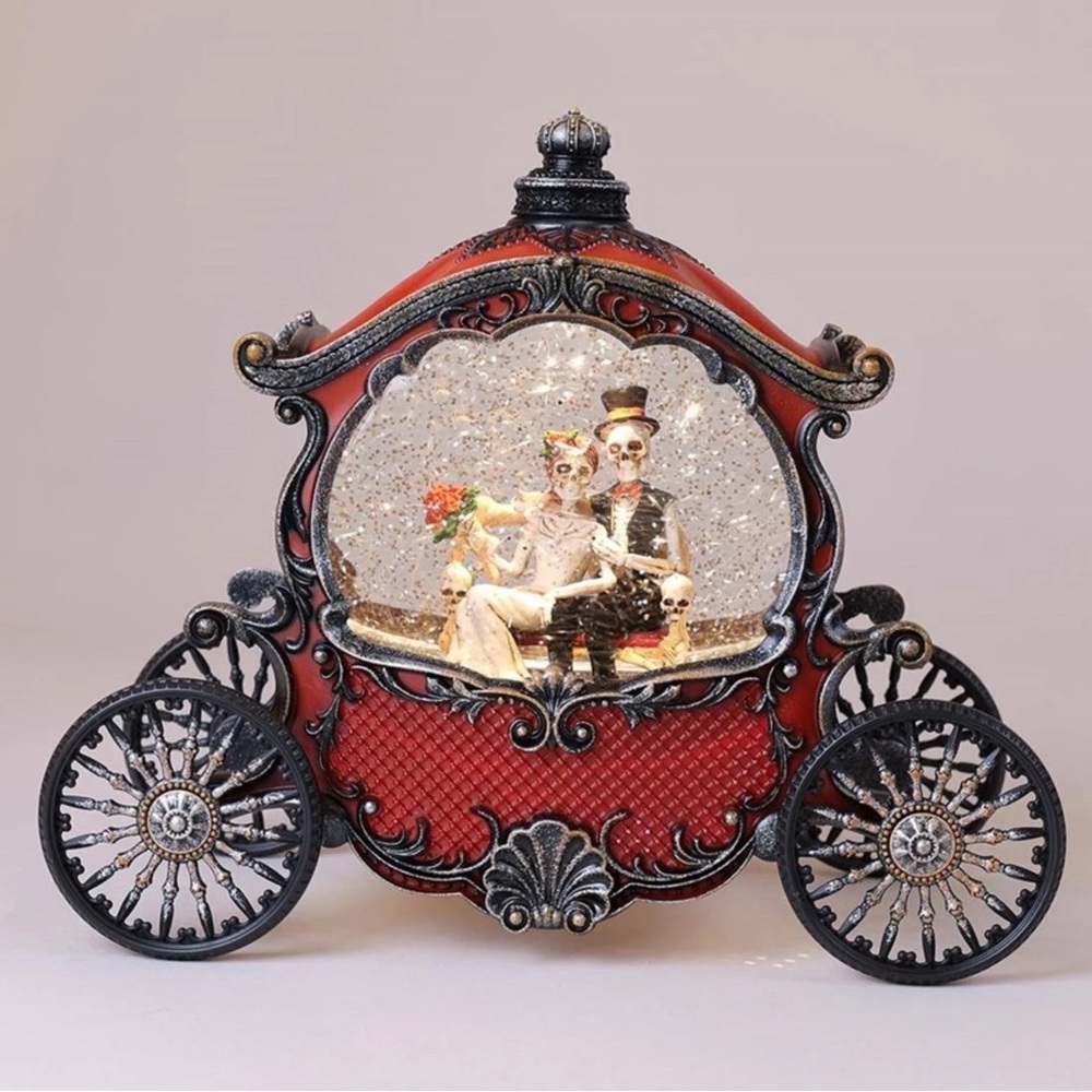Skeleton Carriage Glitter Globe Halloween